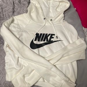 White Nike cropped hoodie